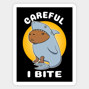 Careful I bite Capybara Shark Costume Magnet